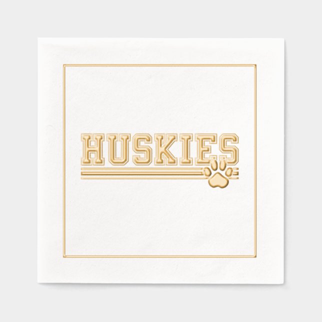Sportliche Huskies Servietten Mit Folie (Vorderseite)