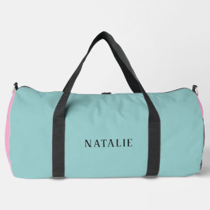 Sportliche mintgrüne und rosa personalisierte Spor Duffle Bag