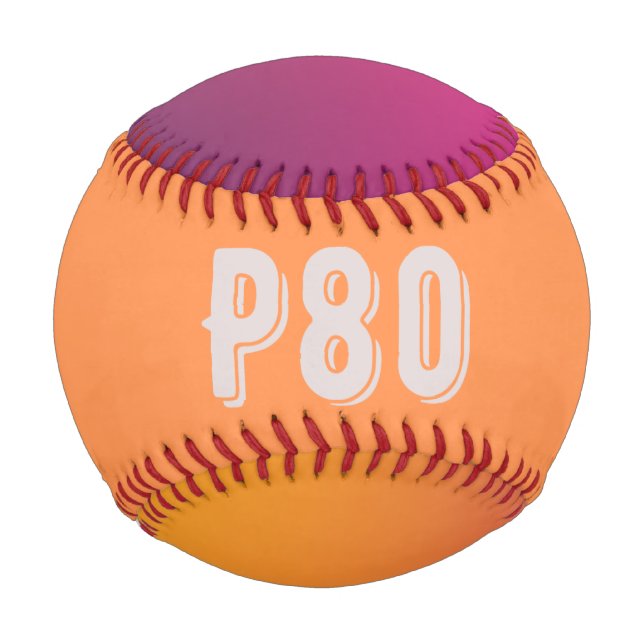 Sportliche mit Monogramm Farbtöne P80 in Orange un Baseball (Vorderseite)