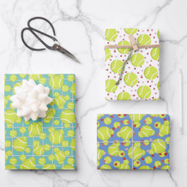 sportliche Tennisbälle jedes Mal Geschenkpapier Set