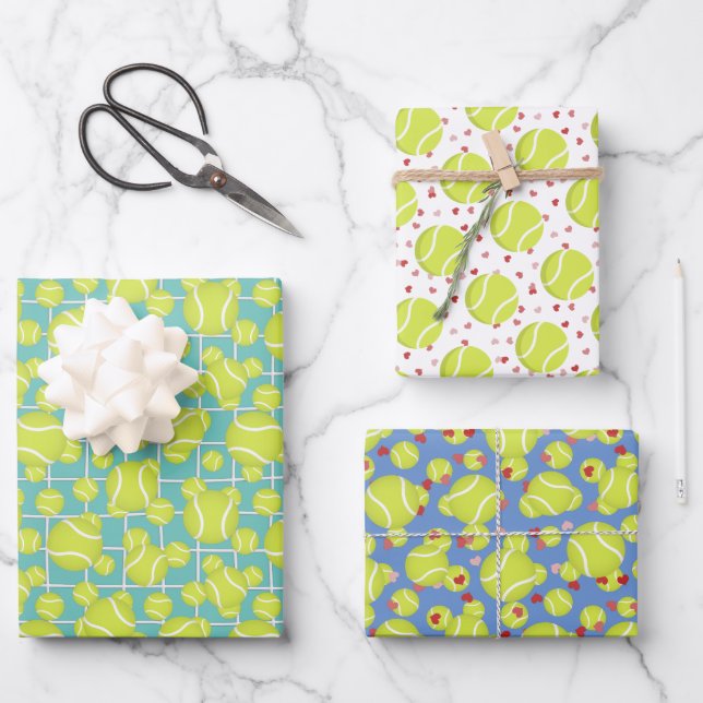 sportliche Tennisbälle jedes Mal Geschenkpapier Set (Vorderseite)