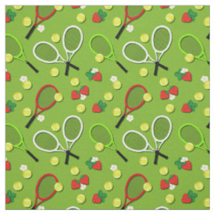Sportliche Tennisbälle und Rackets Muster Stoff