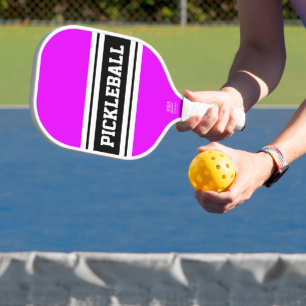 Sportliche tropische, rosa Schwarz-weiße Rennstrec Pickleball Schläger