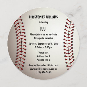 Sportlicher Baseball-versah 100. Einladung