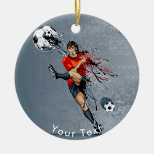 SPORTLICHER Kick auf Fußballfeld Keramik Ornament