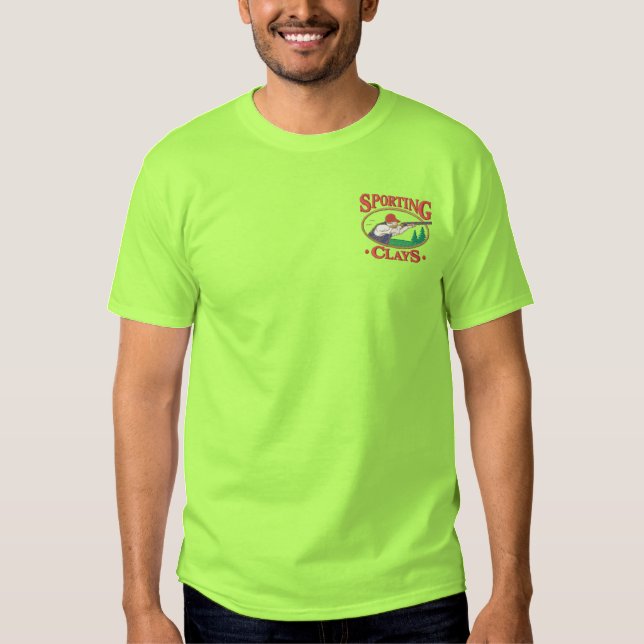 Sportlicher Lehm Besticktes T-Shirt (Vorderseite)