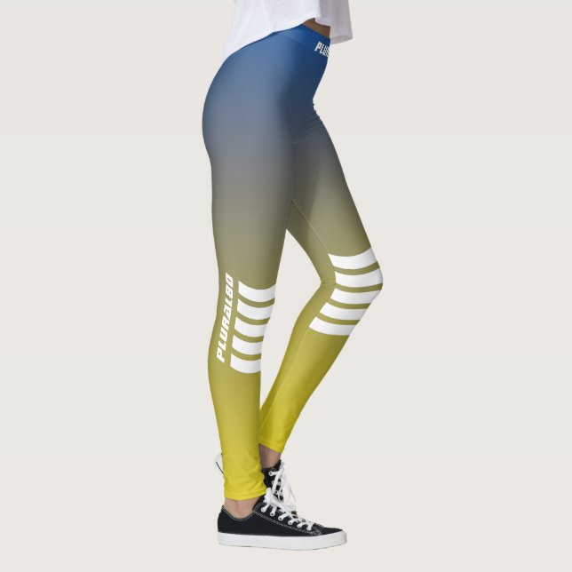 Sportlicher mit Monogramm gelber Farbverlauf Leggings (Rechts)