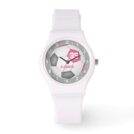 Sportlicher Tornet-Detail Rosa-Weiß-Fußball Armbanduhr