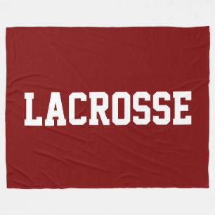 Sportliches, fettes Weiß LACROSSE Text auf athleti Fleecedecke