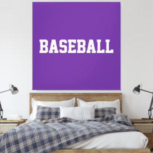 Sportliches, fettes weißes BASEBALL-Text auf strah Leinwanddruck