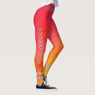 Sportliches mit Monogramm-rosa-gelbes Gradiententr Leggings