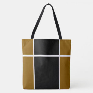 Sportliches modernes Schwarz Goldenbraun Rennstrei Tasche