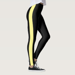 Sportliches schwarzes monochromes vertikales Band Leggings