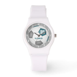 sportliches Tor im Detail aquamariner Grauer Fußba Armbanduhr