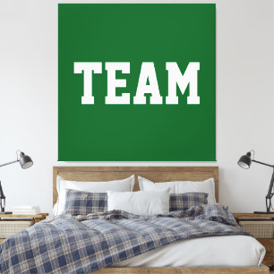 Sportliches zentriertes TEAM Weißer Text Auf Athle Leinwanddruck