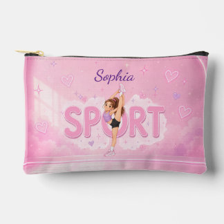 Sportmädchen- Akrobatik- Turnerin- Gymnastik- rosa Zubehörtasche