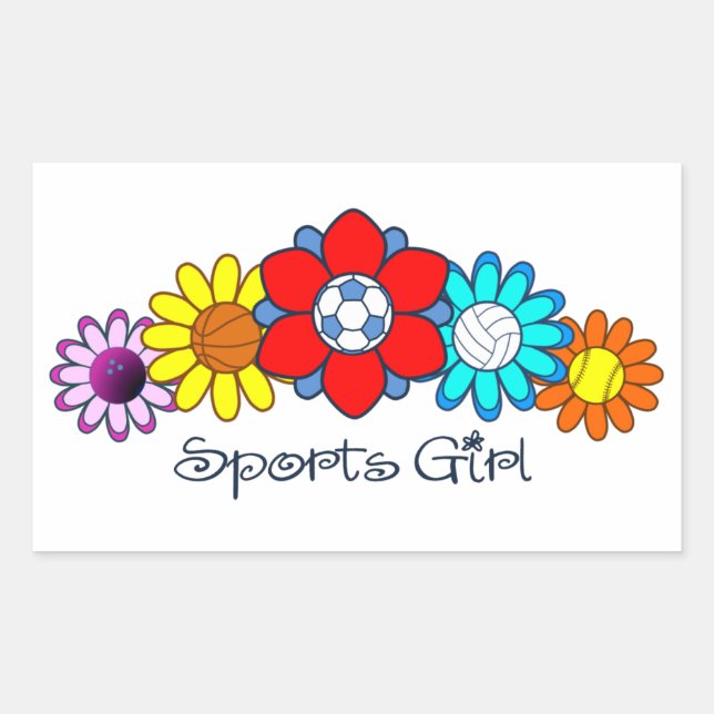 Sportmädchen - Fußball Rechteckiger Aufkleber (Vorderseite)