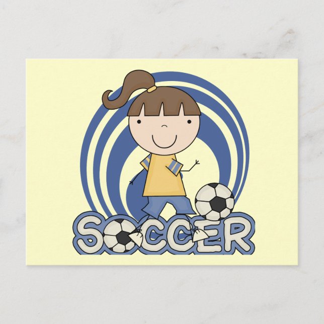 Sportmädchen - Fußball - T - Shirt und Geschenke Postkarte (Vorderseite)
