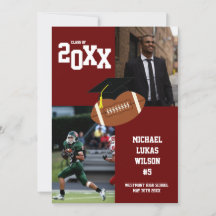 Sportmaroon für Fußball-Abschluss Ankündigung