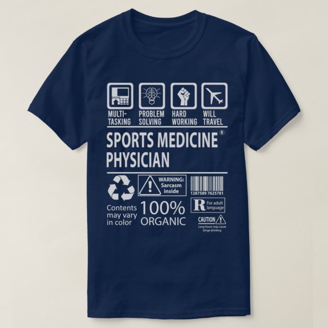 Sportmedizin Arzt Multitasking-Job Geschenk T-Shirt (Design vorne)
