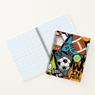 Sportmuster mit Bällen Notizbuch