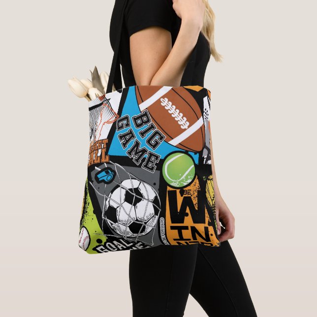 Sportmuster mit Bällen Tasche (Von Nahem)