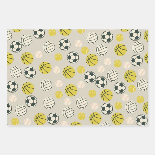 Sportpapier Geschenkpapier Set (Vorderseite)