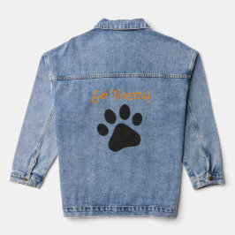 Sportpaw Print Team Name Fanclub Spaß Jeansjacke