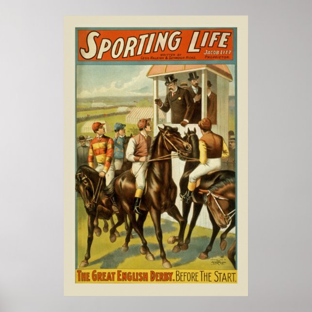 Sportpferde Racing Vintage Poster (Vorne)