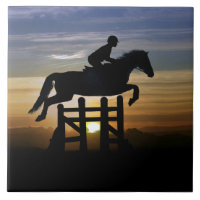 Sportpferde springen mit Rider Art