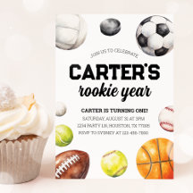Sports 1er anniversaire Invitation