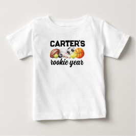 Sports 1st Birthday Rookie Year Baby T-shirt