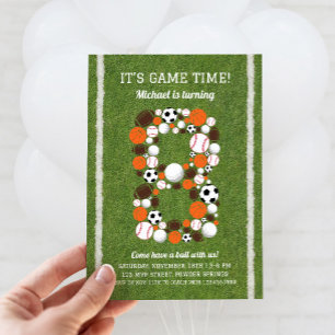 Sports 8e anniversaire Fête Invitation