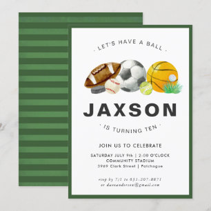 Sports À Thème Anniversaire Fête Invitation