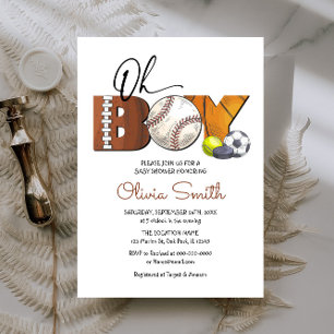 Sports All Star Baby shower Invitation