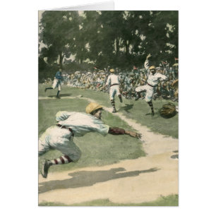Sports Anciens, Joueur de Baseball Glissant dans l