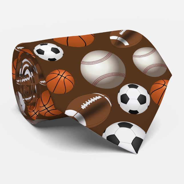 Sports Balls Football Futbol Black and White Gold Krawatte (Gerollt)