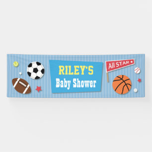 Sports - bannière orientée de baby shower