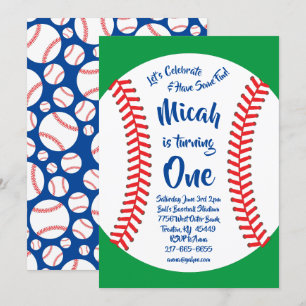 Sports Baseball1st Birthday Cute Invitations
