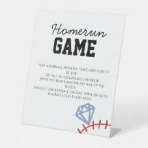 Sports Baseball Homerun Glitter Bridal Shower Game