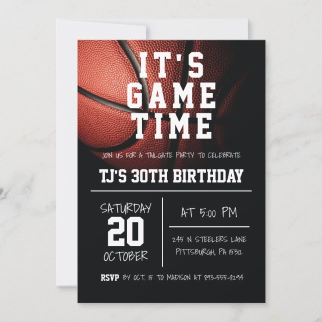 Sports Basketball Invitation d'anniversaire (Devant)