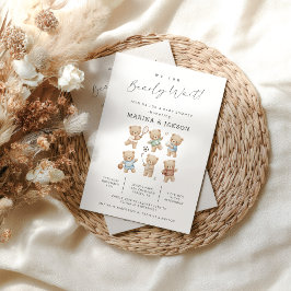 Sports Bear Baby Shower. Bearly Wait Einladung