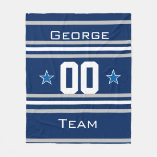 Sports Blau Name, Nummer, Team, Spieler Fan Fleecedecke
