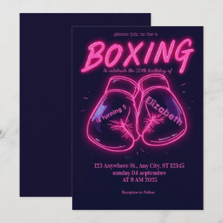 sports boxing birthday invitation einladung