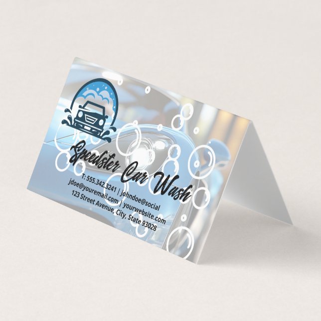 Sports Car | Auto Wash Clean Detailing Visitenkarten (Vorderseite)