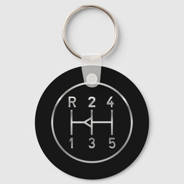 Sports car gear knob, transmission shift pattern schlüsselanhänger (Vorderseite)
