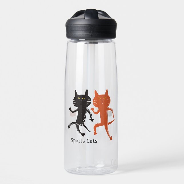 Sports Cats Run! Trinkflasche (Vorne)