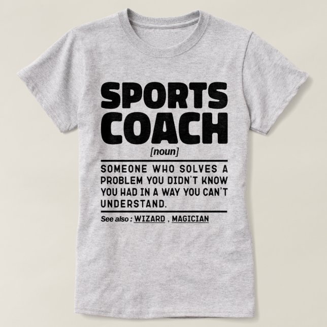 Sports Coach Noun Definition Certified Trainer T-Shirt (Design vorne)