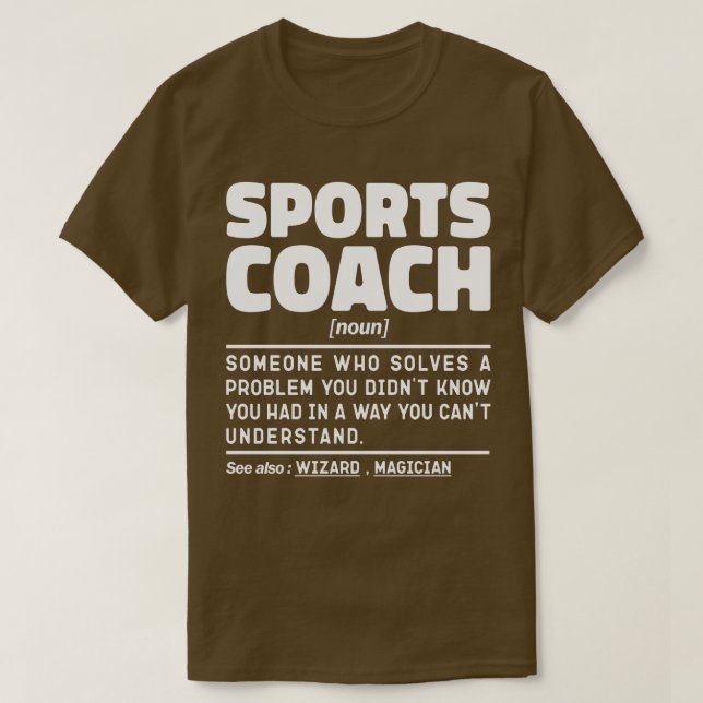 Sports Coach Noun Definition Certified Trainer T-Shirt (Design vorne)