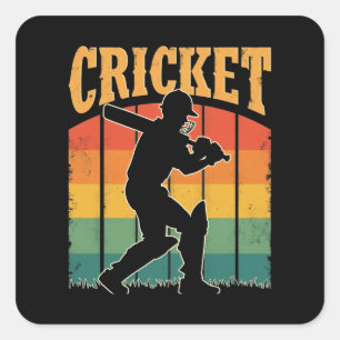Sports Cricket Spieler – Das Gentleman-Spiel Quadratischer Aufkleber
